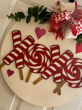 Load image into Gallery viewer, Valentine Door Hanger – XOXO Candy Cane (20")