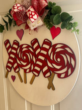 Load image into Gallery viewer, Valentine Door Hanger – XOXO Candy Cane (20")