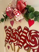 Load image into Gallery viewer, Valentine Door Hanger – XOXO Candy Cane (20")