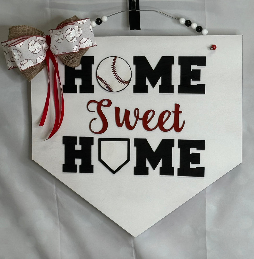 Home Sweet Home Badeball Door Sign