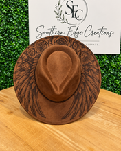 Load image into Gallery viewer, Wings and Roses Wide Brimmed Hat
