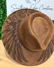 Load image into Gallery viewer, Wings and Roses Wide Brimmed Hat
