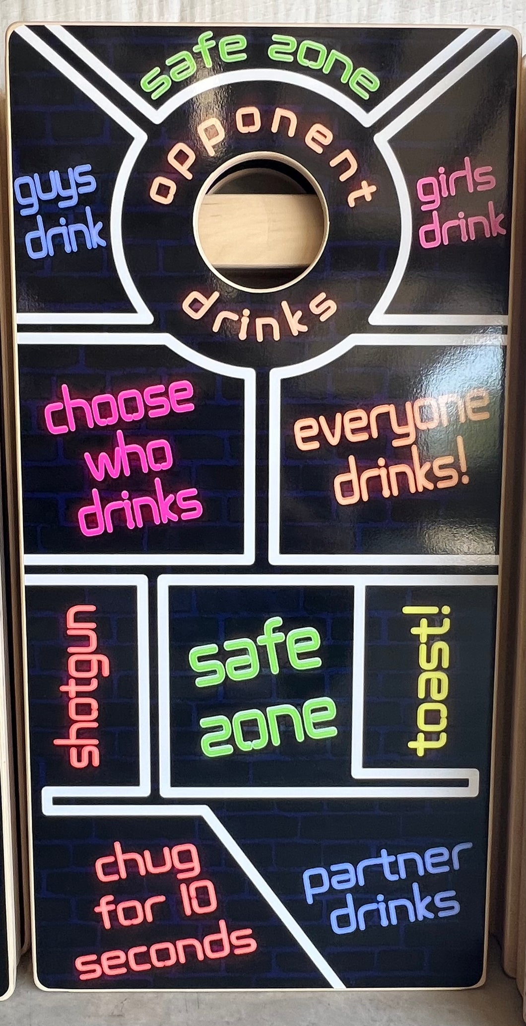 Drinking Game Black & Neon Cornhole Boards