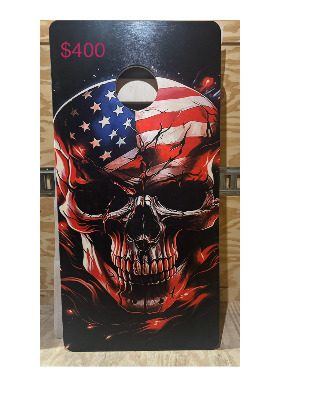 Skull and Flag Printed Cornhole Boards