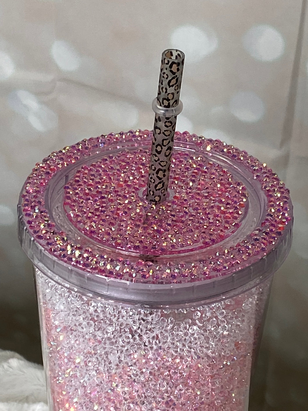 Pink Ombré Reverse Rhinestone Cup