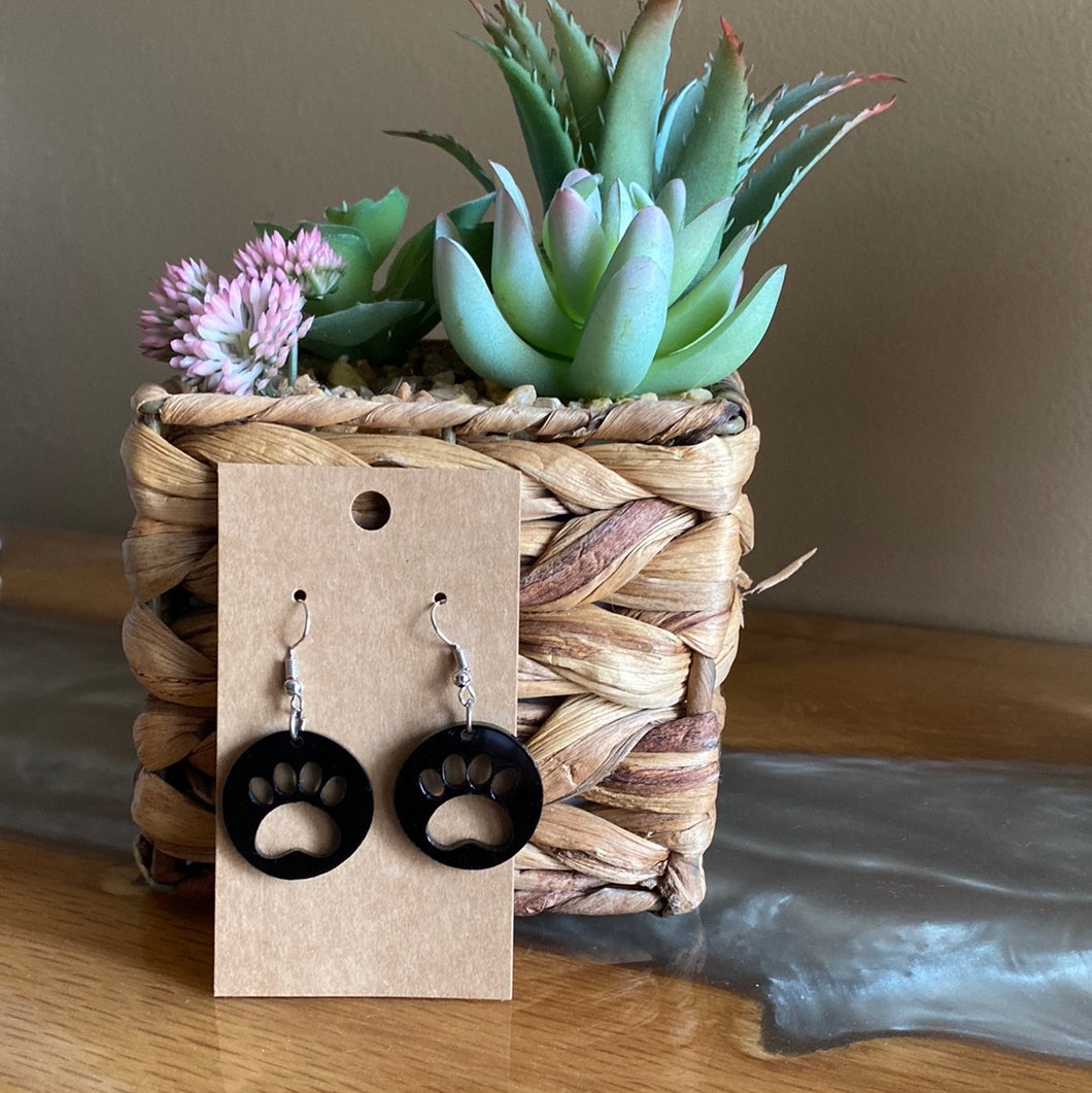 Panther paw laser cut earrings