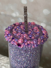 Load image into Gallery viewer, Purple/Black Ombré Reverse Rhinestone Cup
