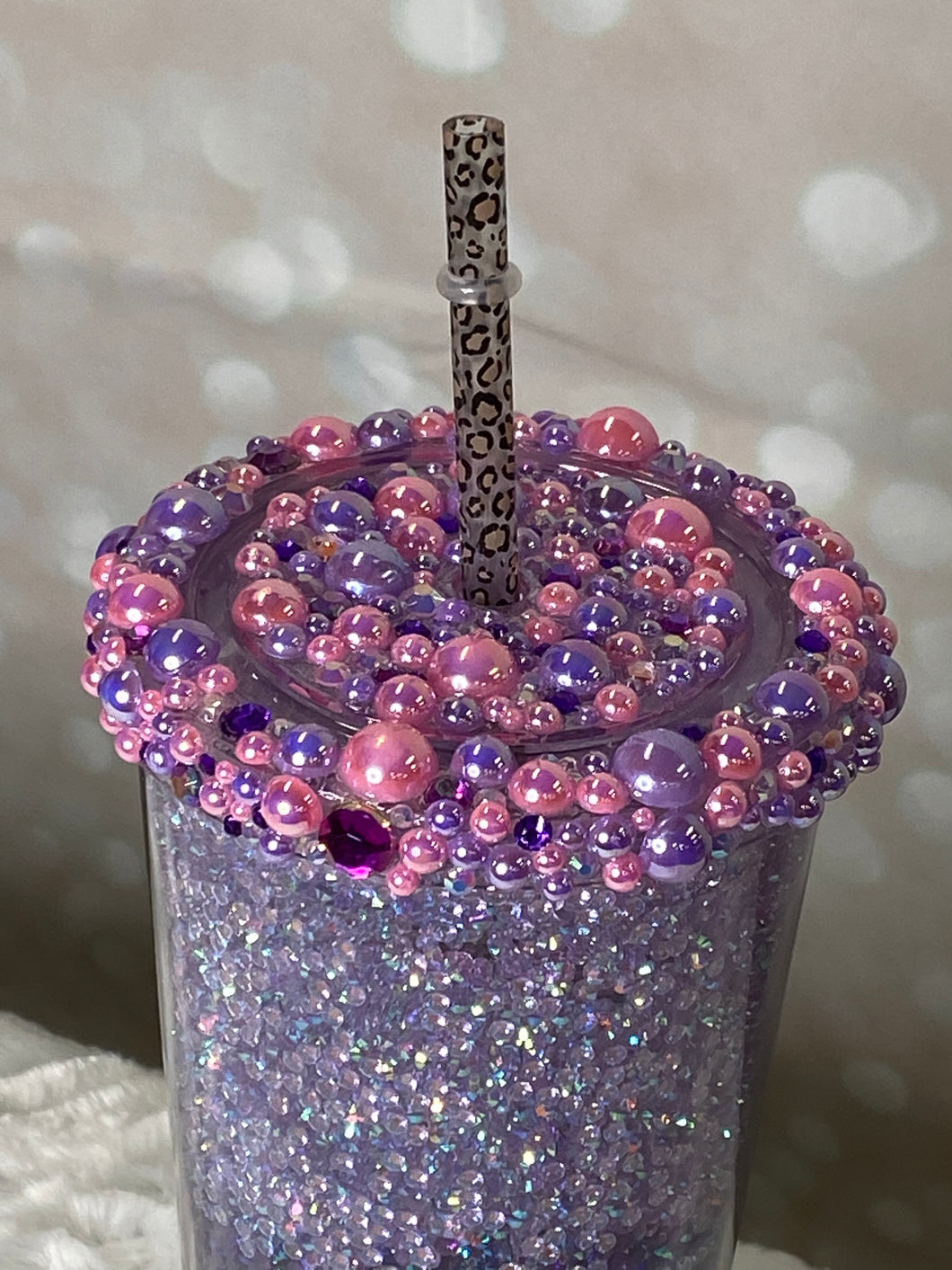 Purple/Black Ombré Reverse Rhinestone Cup